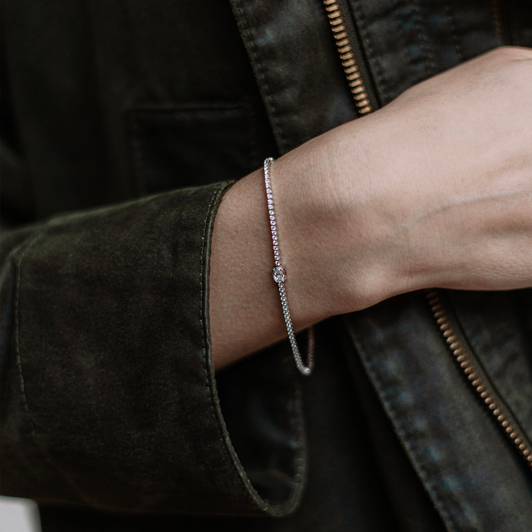 Ovales Tennisarmband Gold & Diamanten
