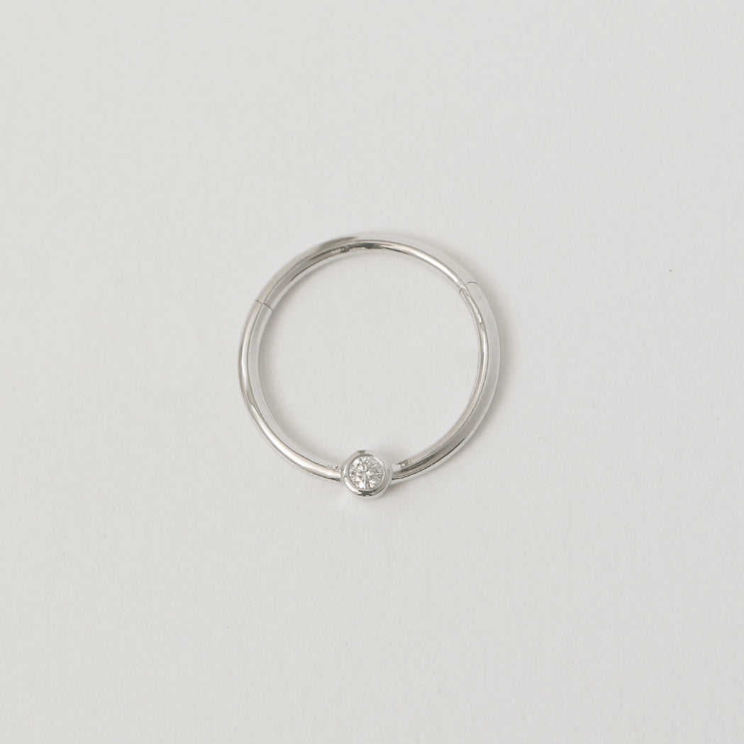 Piercing Clicker Solitaire 6, 8, 10 ou 12 mm en Or & Diamant