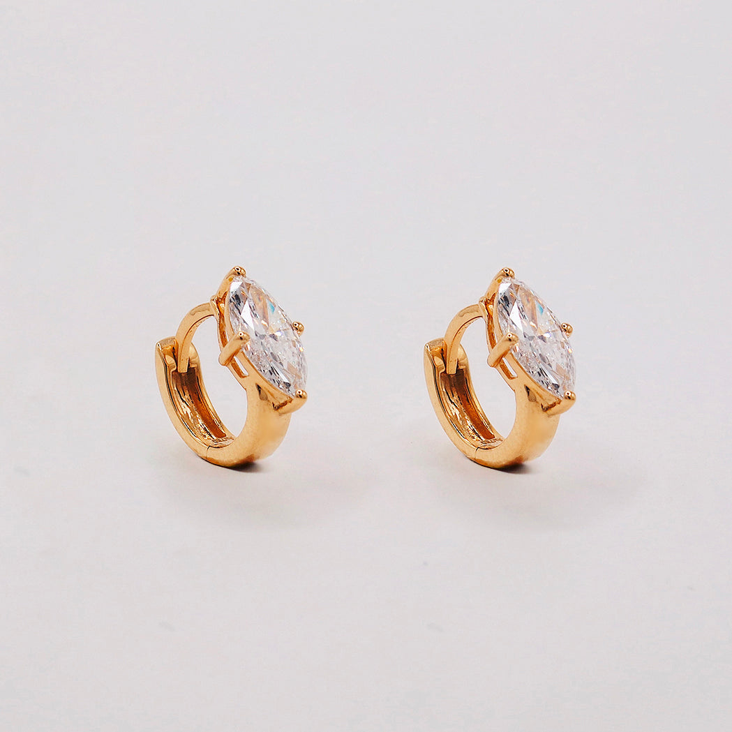 Spark Creole-Ohrringe – Gold & Diamanten – Marquise