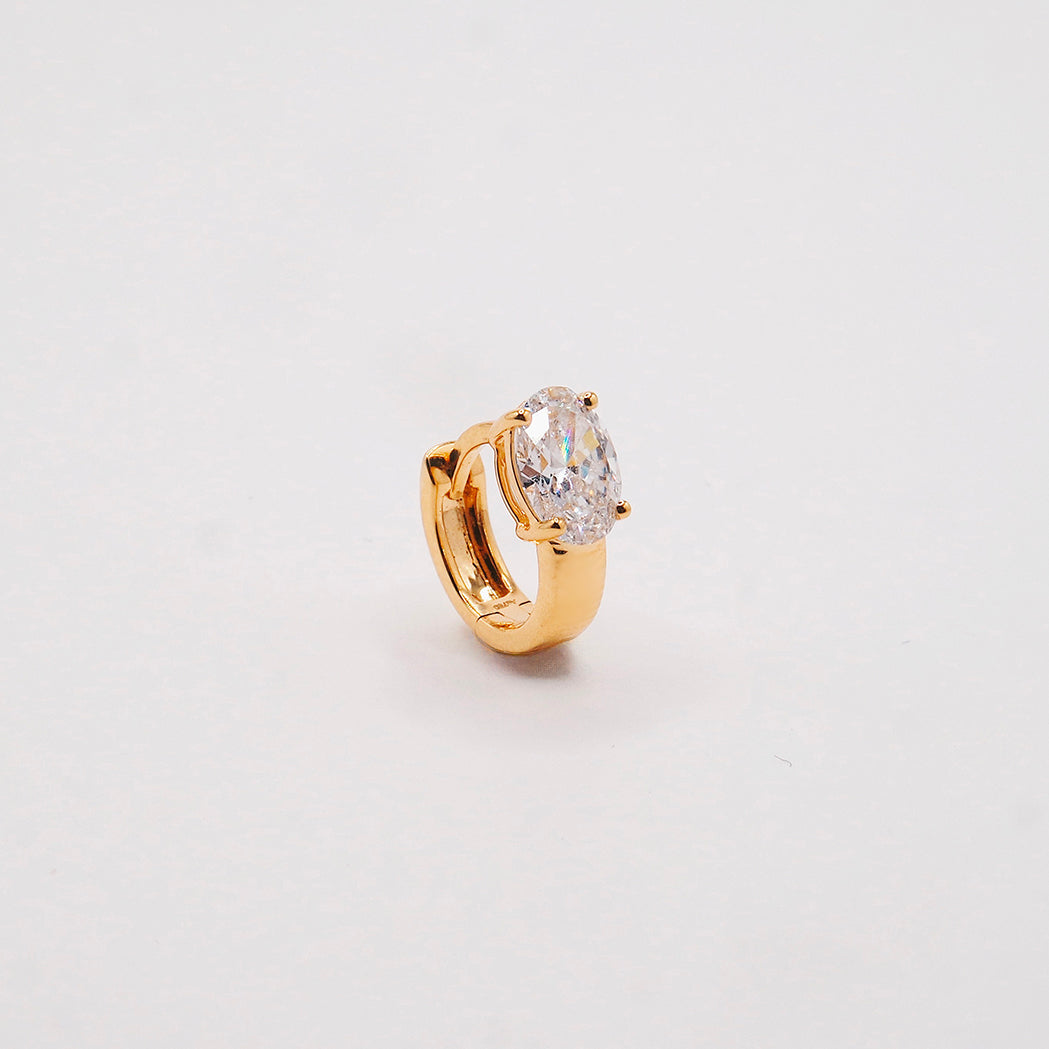 Spark Creole Ohrringe – Gold & Diamanten – Oval