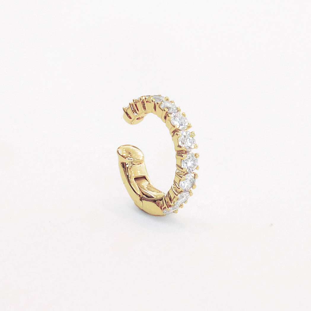 Ear Cuff Square Or & Diamants - Medium