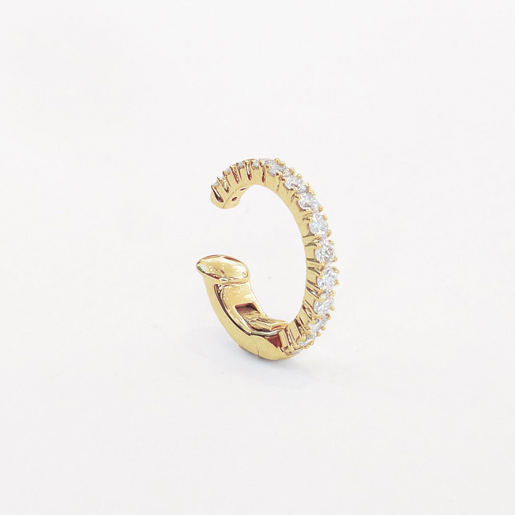 Ear Cuff Square Gold & Diamonds - Small