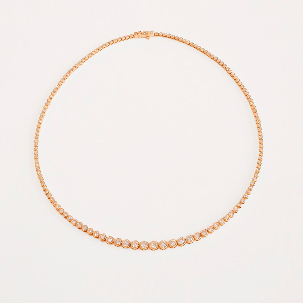 Collier Tennis Round Or & Diamants