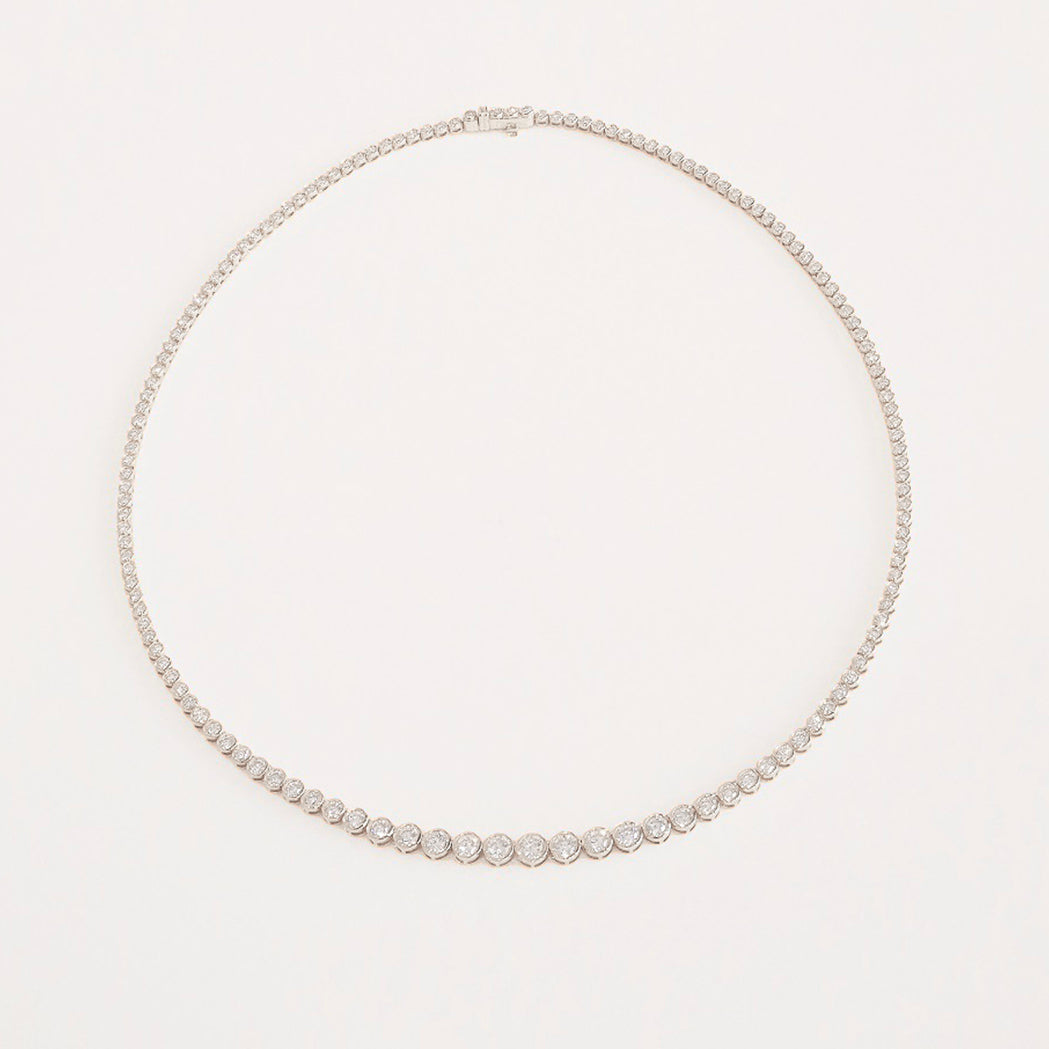 Collier Tennis Round Or & Diamants