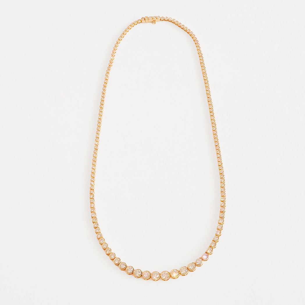 Collier Tennis Round Or & Diamants