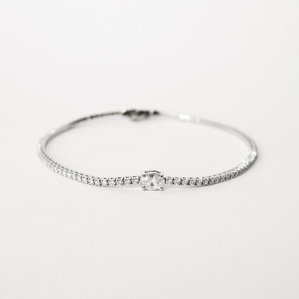 Ovales Tennisarmband Gold & Diamanten