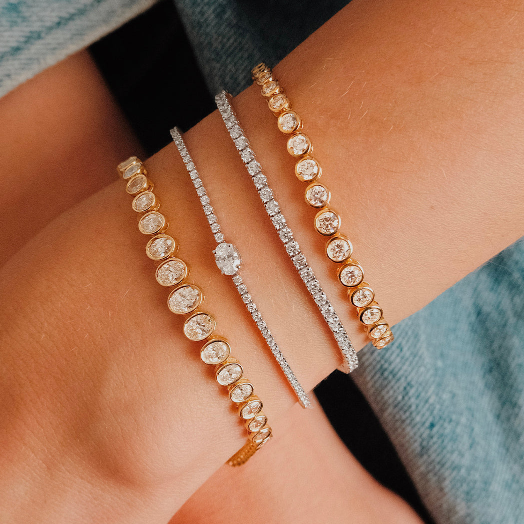 Tennis Round Gold & Diamonds Bracelet