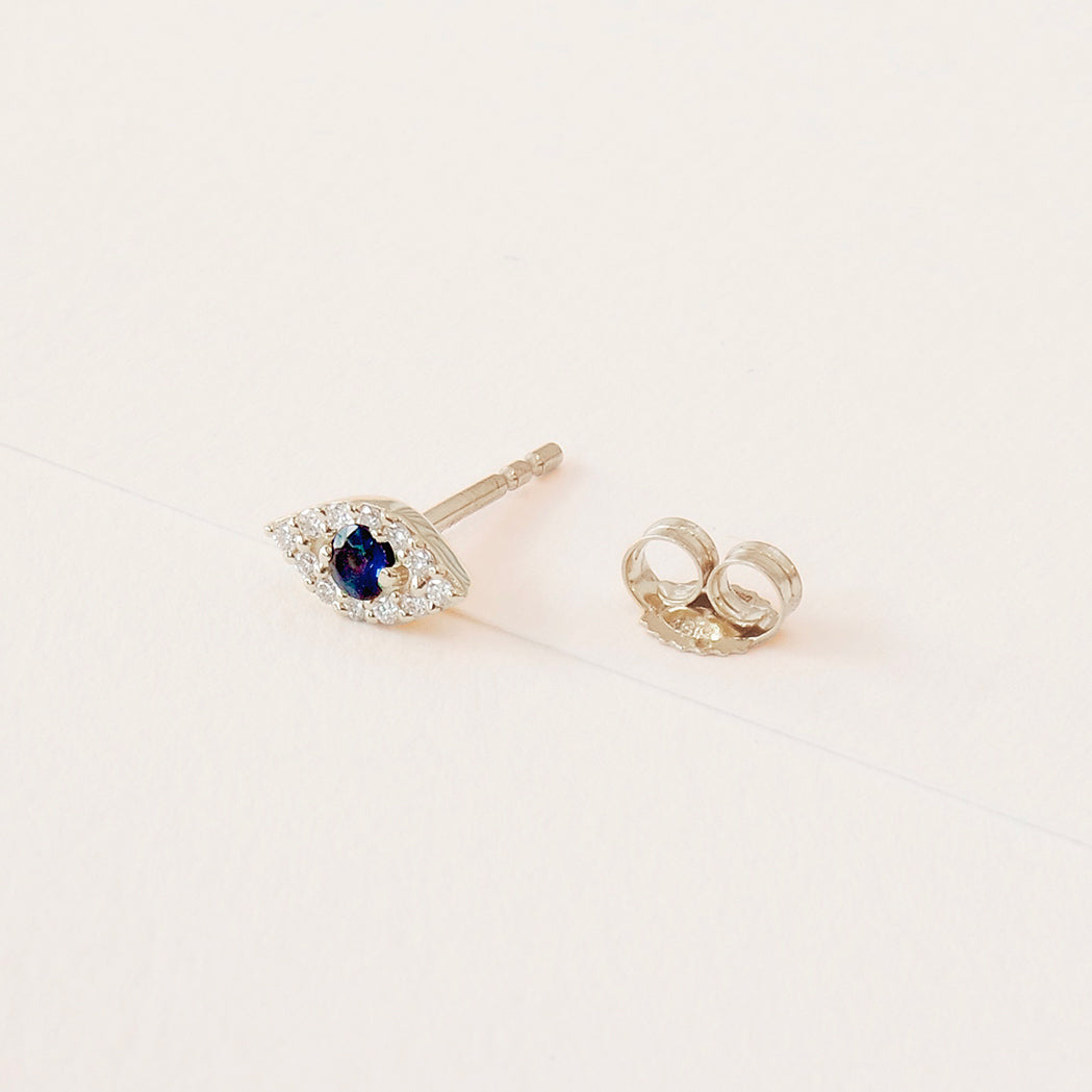 Tiny Eye Gold & Diamonds Single Stud Earring
