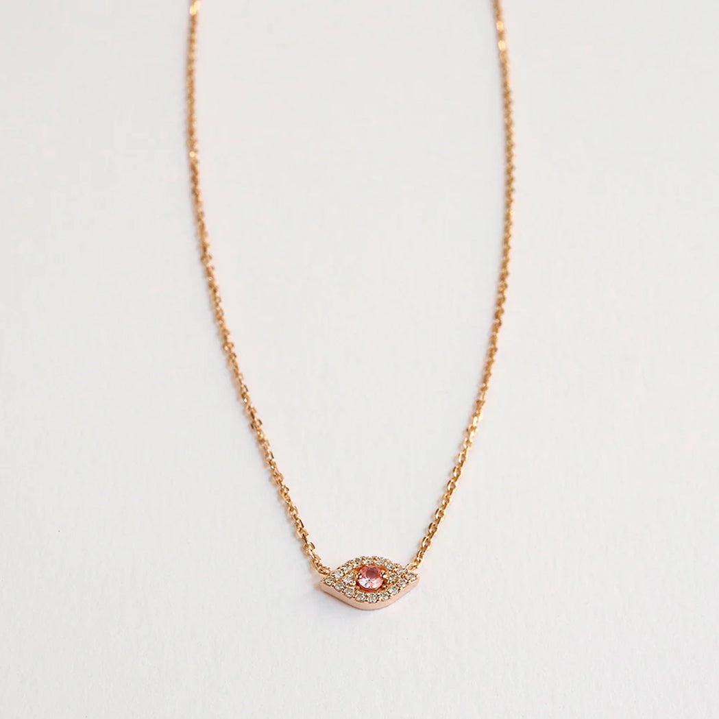 Gold & Diamond Tiny Eye Necklace