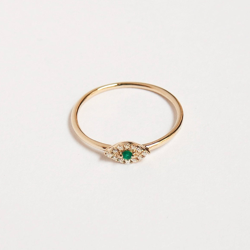 Gold & Diamonds Tiny Eye Ring