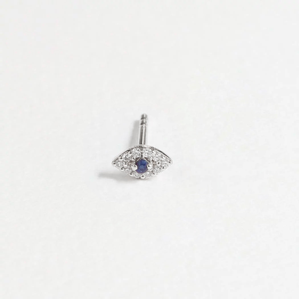 Tiny Eye Gold & Diamonds Single Stud Earring