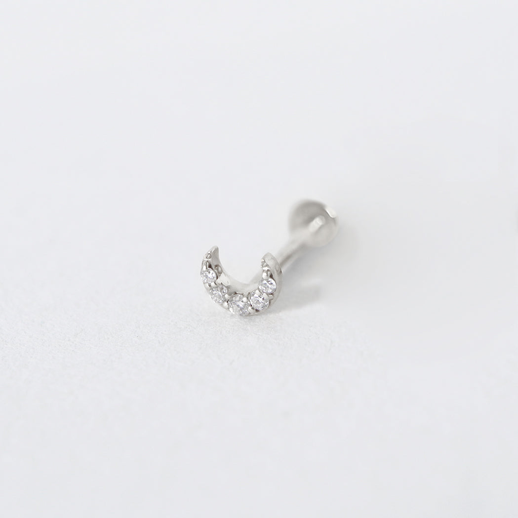 Tiny Moon Gold & Diamanten Piercing Ohrstecker