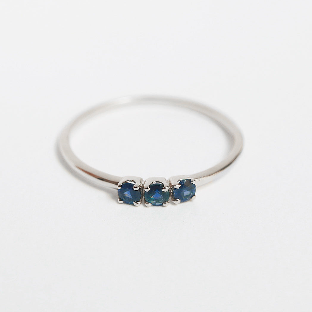 Bague Le Trio Or & Saphir Bleu
