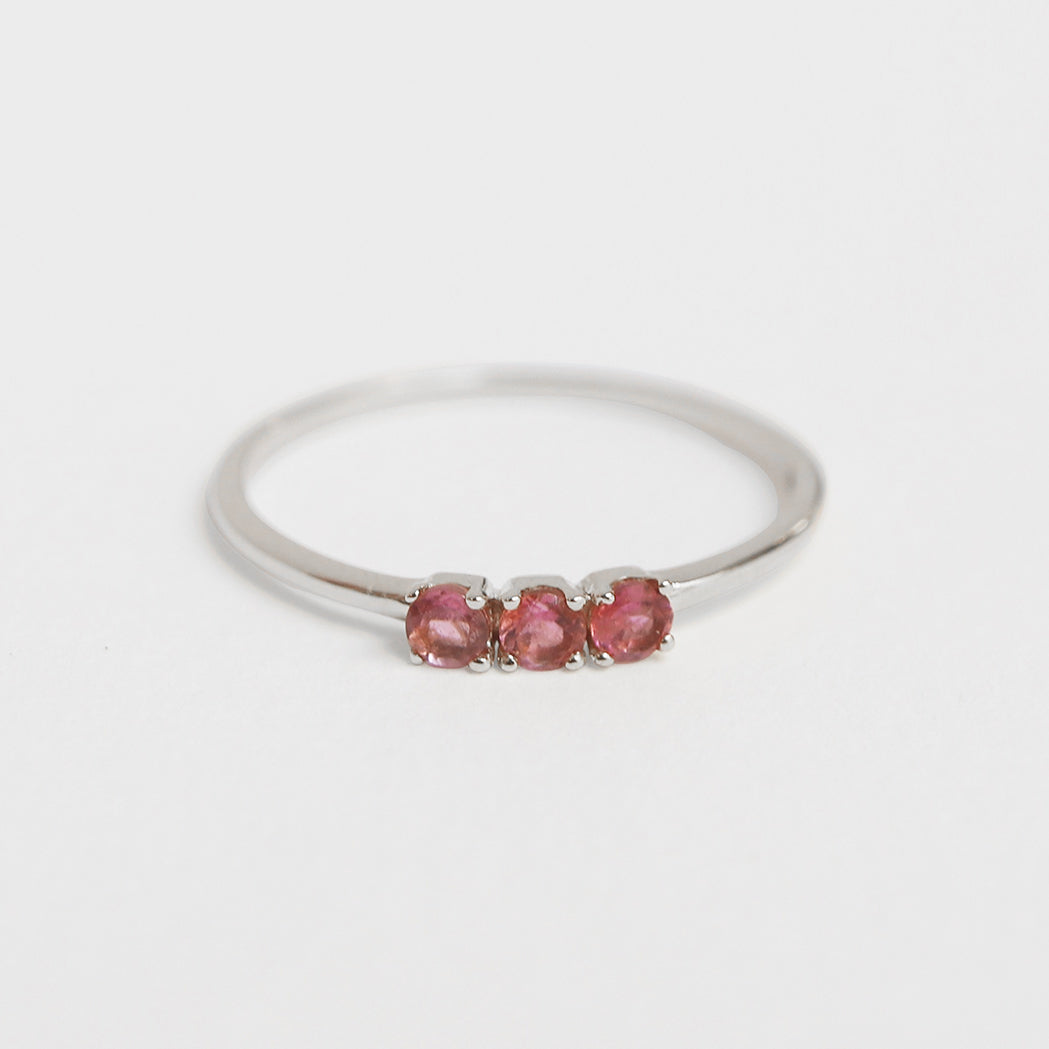 Gold & Pink Sapphire Le Trio Ring