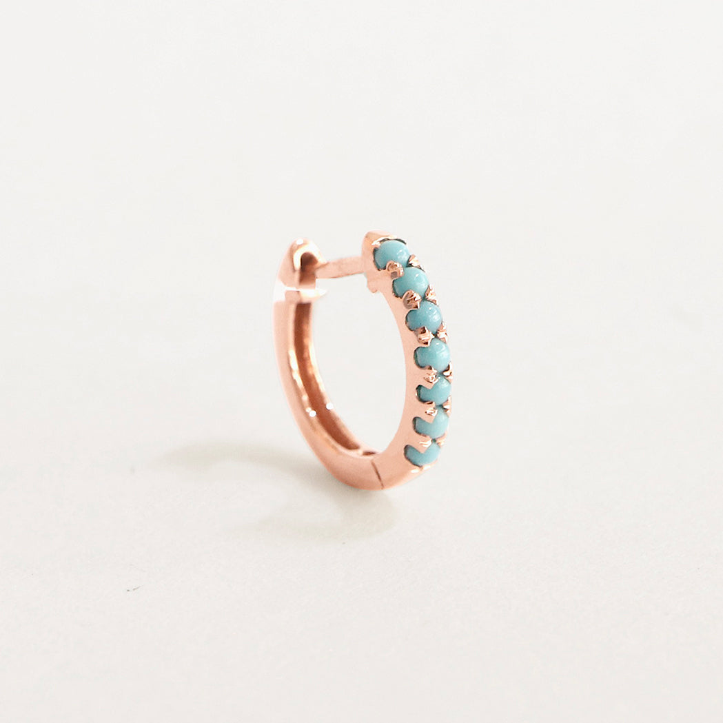 Gold & Turquoise Single Hoop