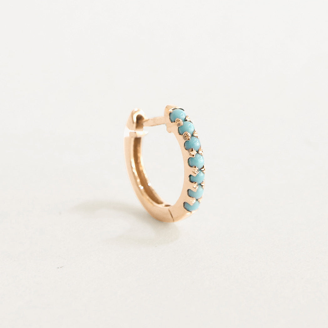 Gold & Turquoise Single Hoop