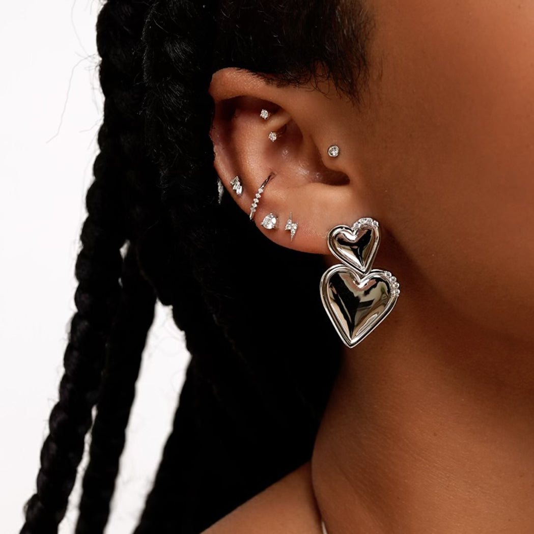 Bolty Ear Piercing - Gold & Diamonds