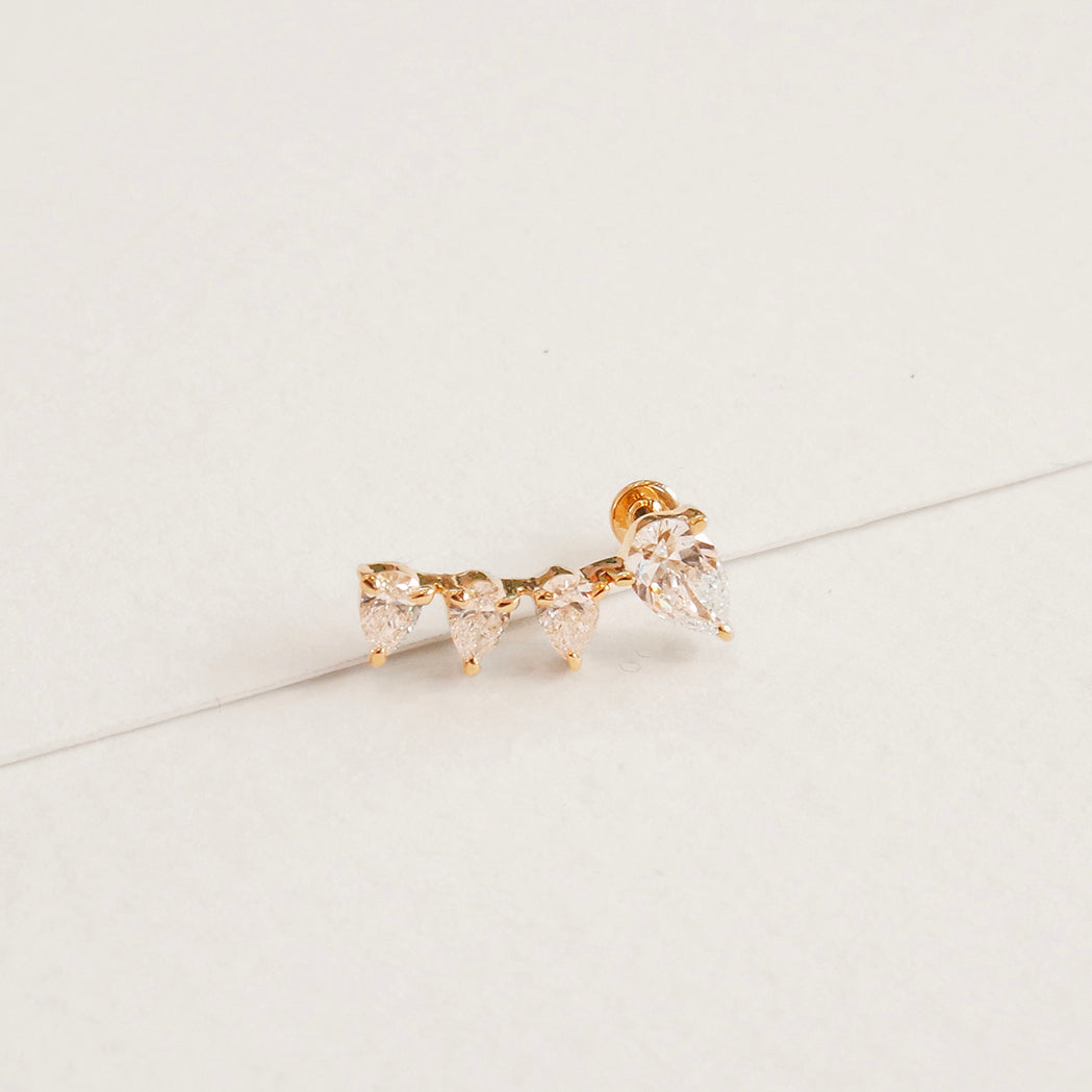 Zephyr Ear Piercing - Gold & Diamonds