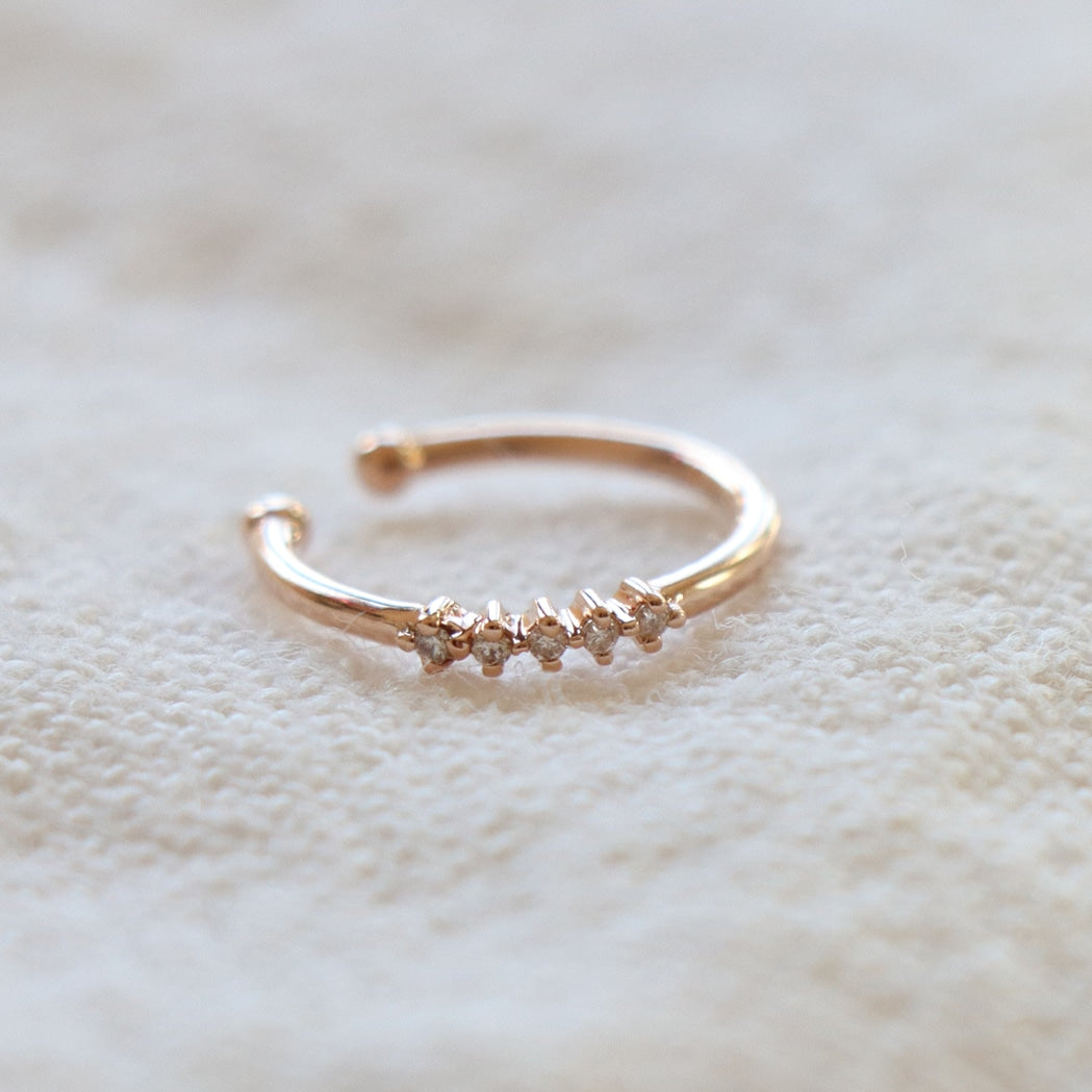 Diamond and rose gold ear cuff