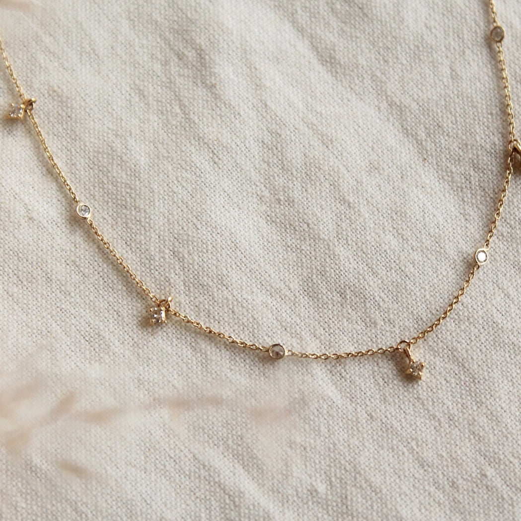 diamond dainty necklace