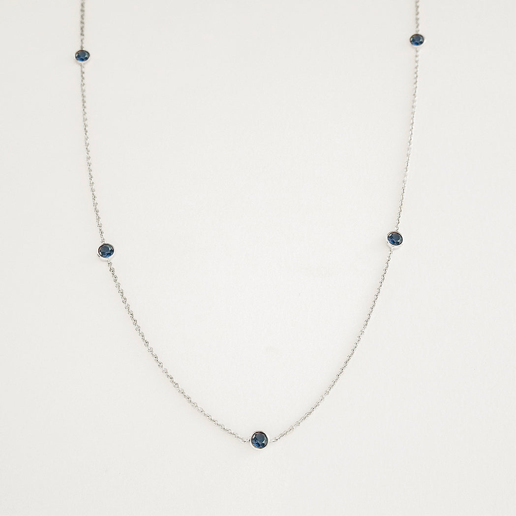 Gold & Blue Sapphires “Five” Necklace