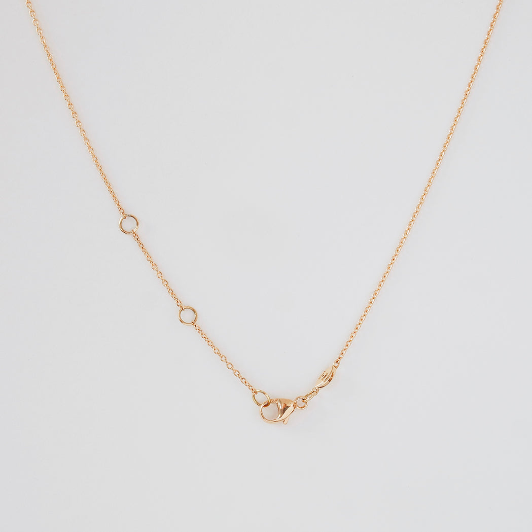 Round Solitaire Necklace -  Closed Setting - Gold & Diamond