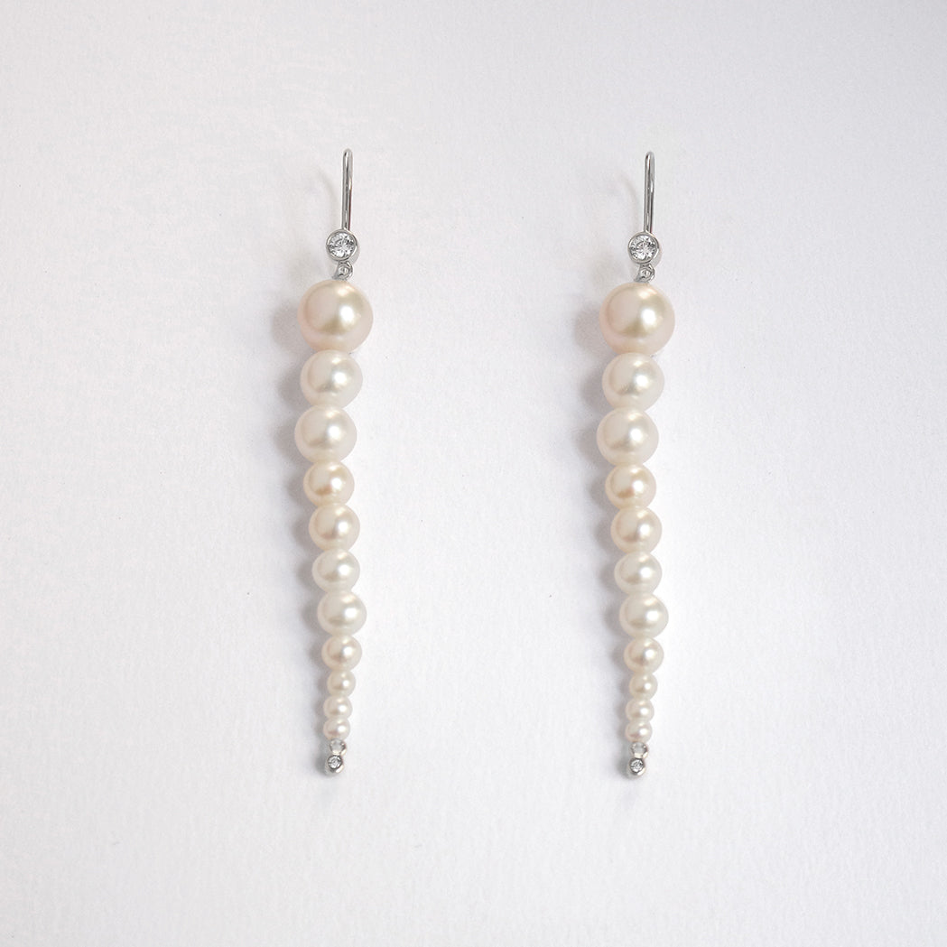 Boucles d'Oreilles Pendantes Akoya