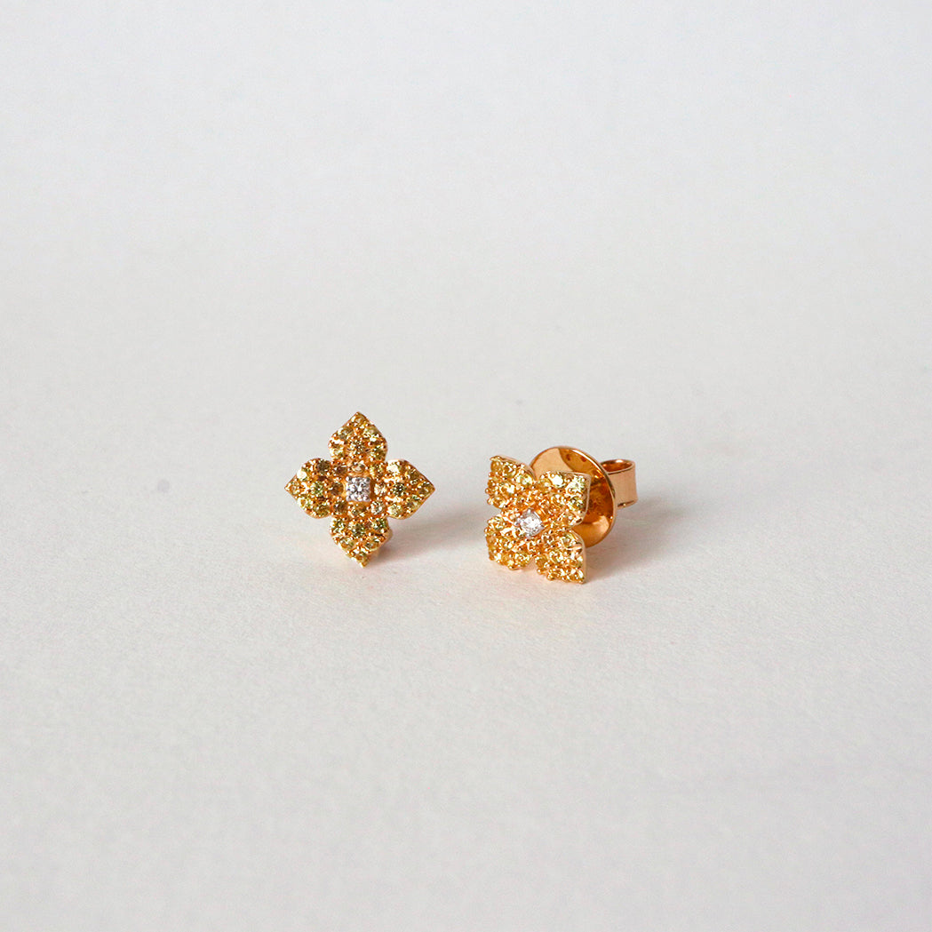 Amara Earrings - Gold, Diamonds & Yellow Sapphires