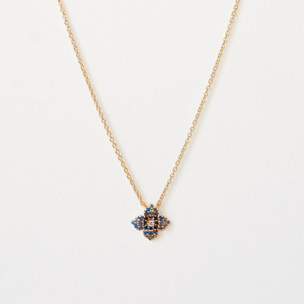 Amara Necklace - Gold, Diamond & Blue Sapphires