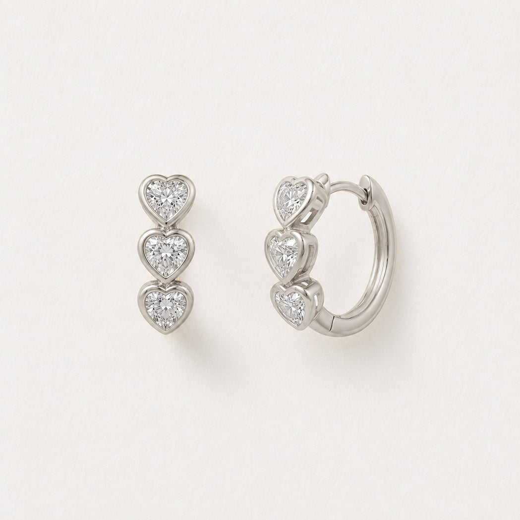 Boucles d'Oreille Créoles Amour - Or & Diamant