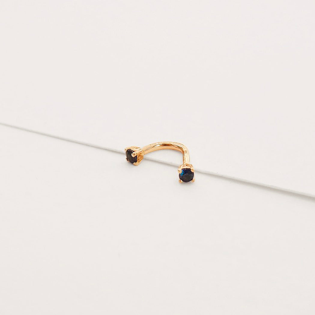 Auriane Ohrpiercing - Gold & Saphir