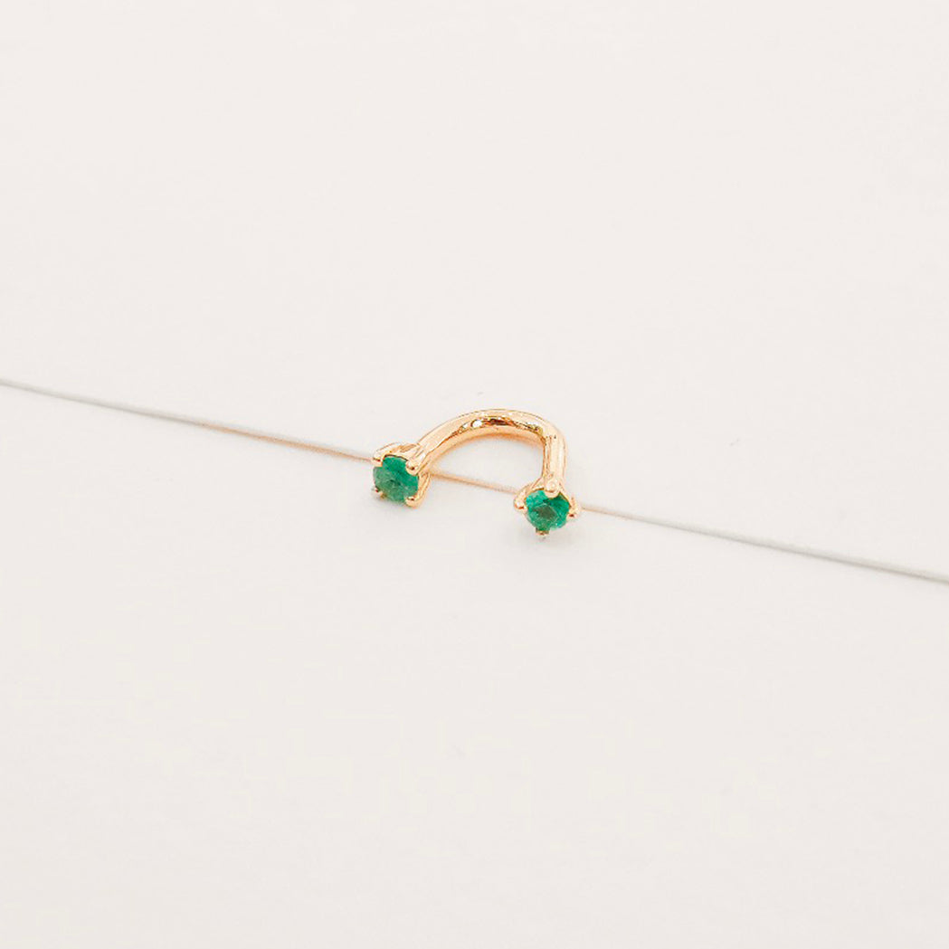 Auriane Ohrpiercing - Gold & Smaragd