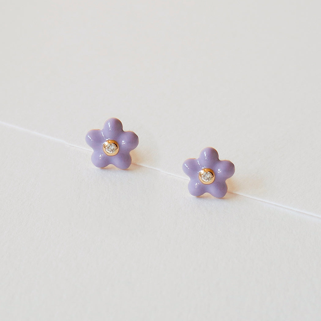 Boucles d'Oreilles Lily Or & Email