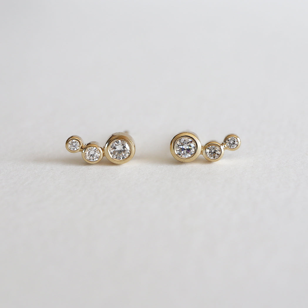 Gold and Diamond Rock Earrings