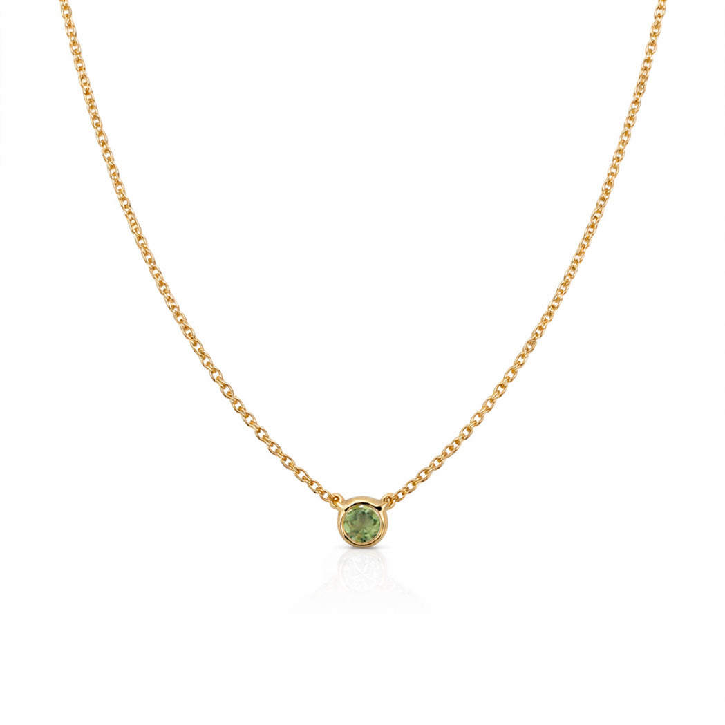 Collier Solitaire Birthstone - Or & Pierre de Naissance