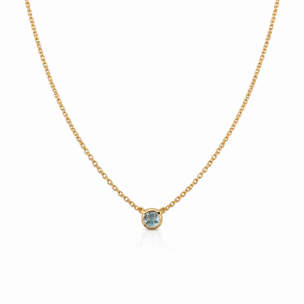 Collier Solitaire Birthstone - Or & Pierre de Naissance