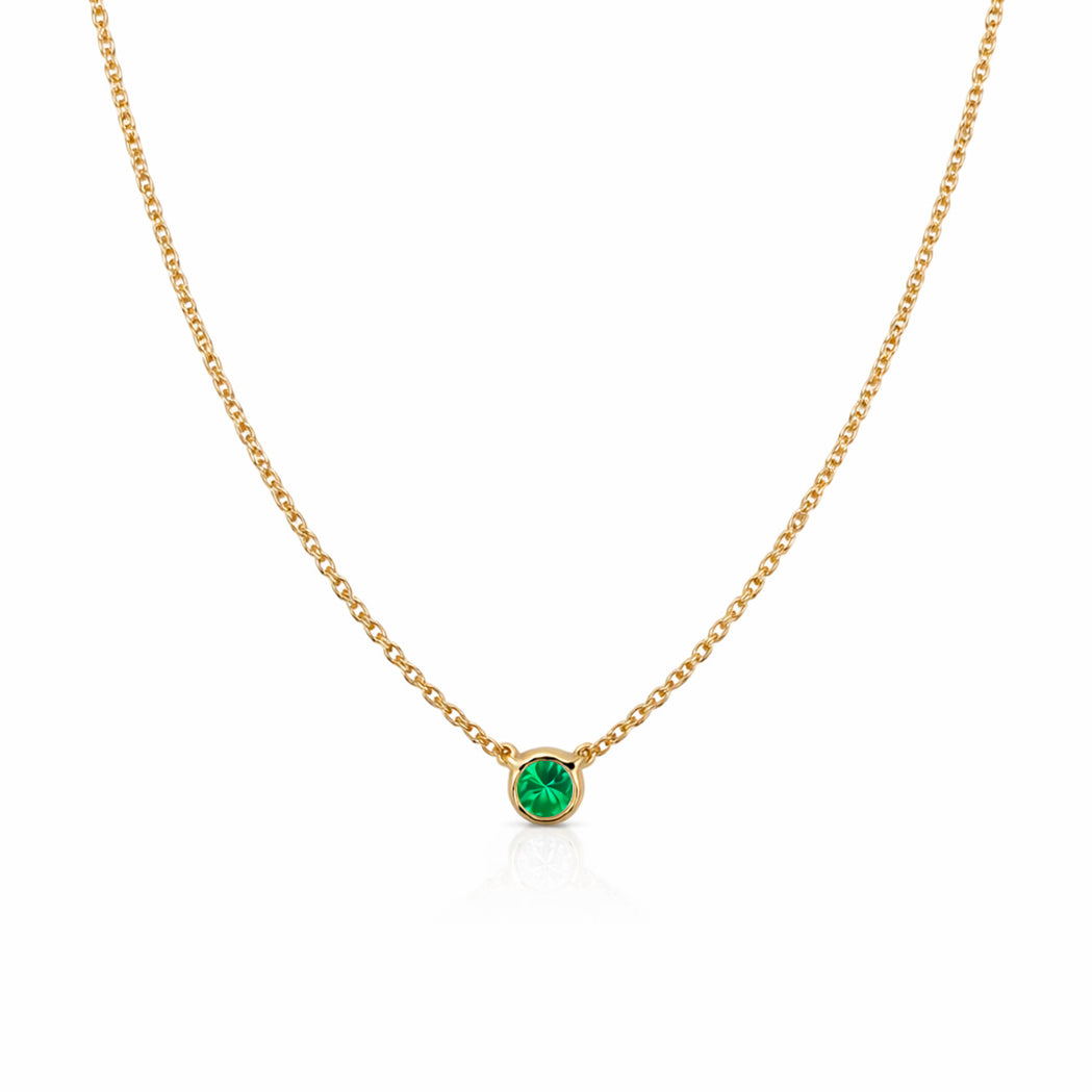 Collier Solitaire Birthstone - Or & Pierre de Naissance