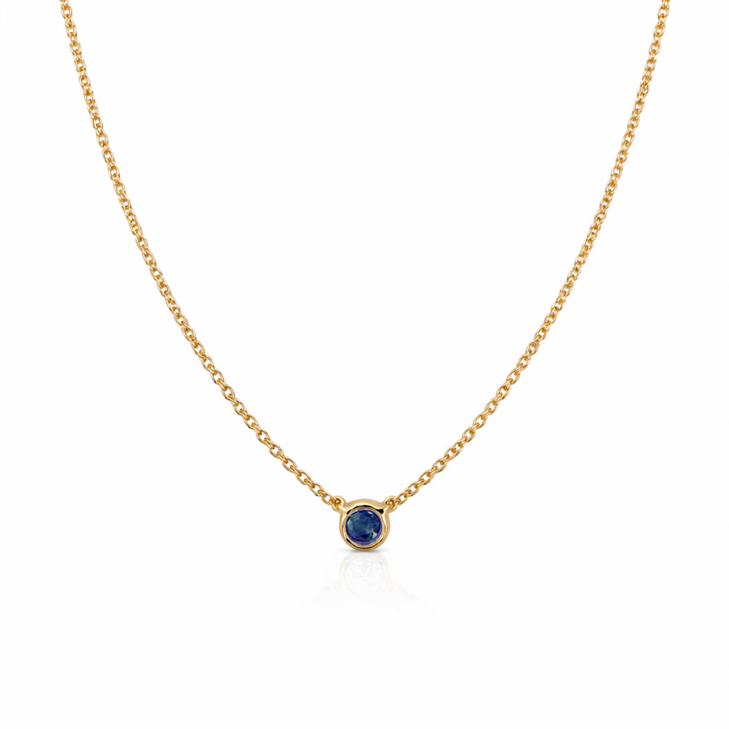 Collier Solitaire Birthstone - Or & Pierre de Naissance