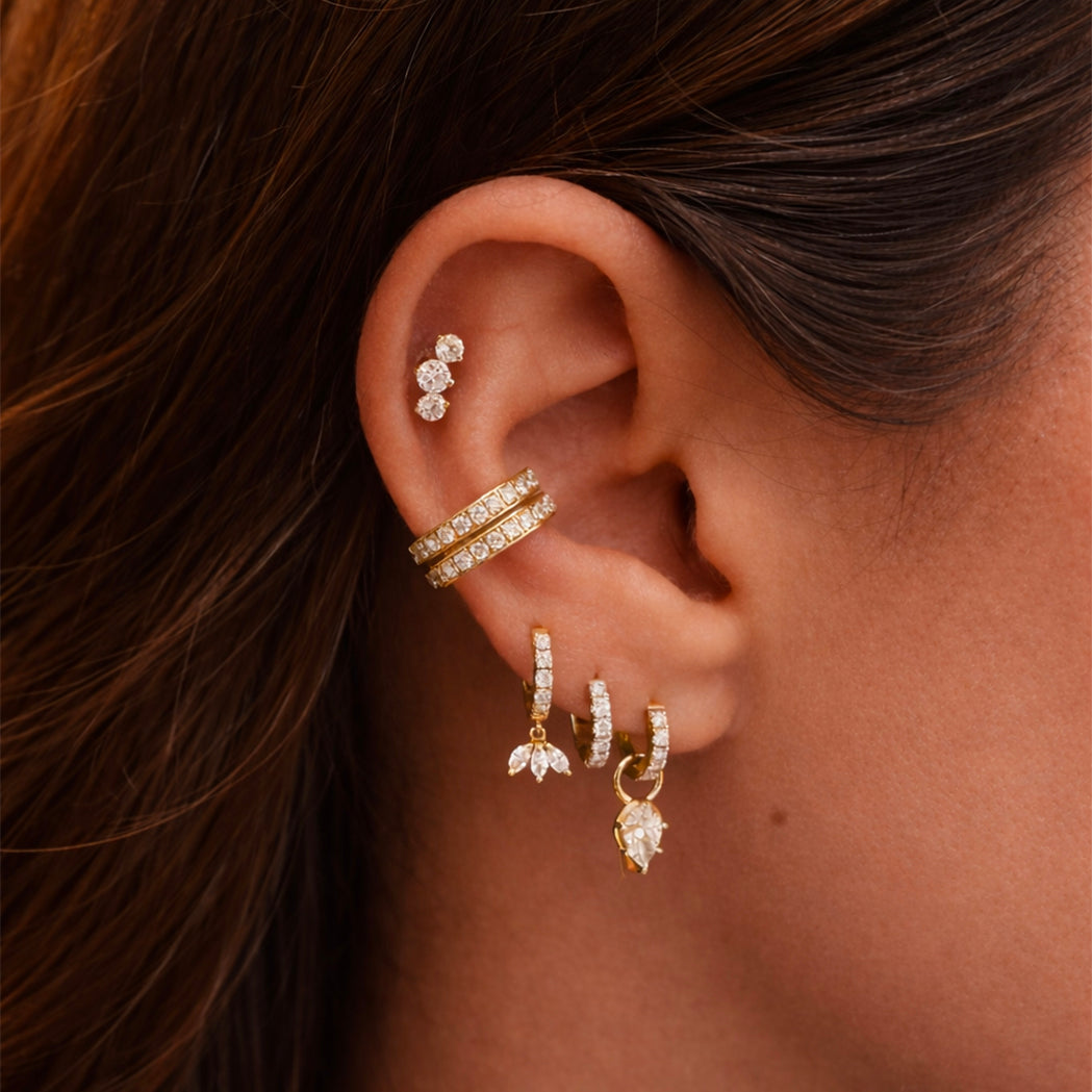 Ear Cuff Bold Gold & Diamonds