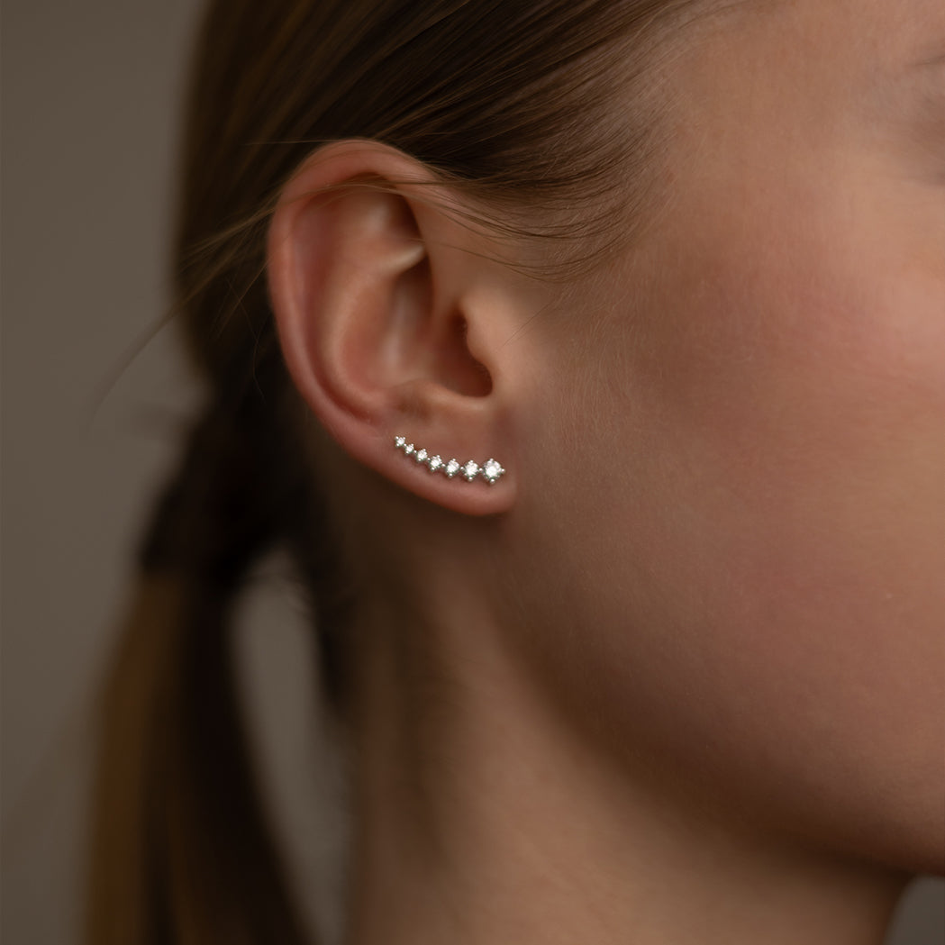 Climbing Stone Gold & Diamond Earrings