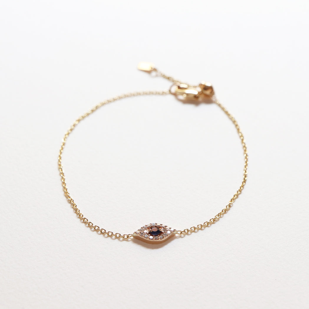 Gold & Diamond Tiny Eye Bracelet