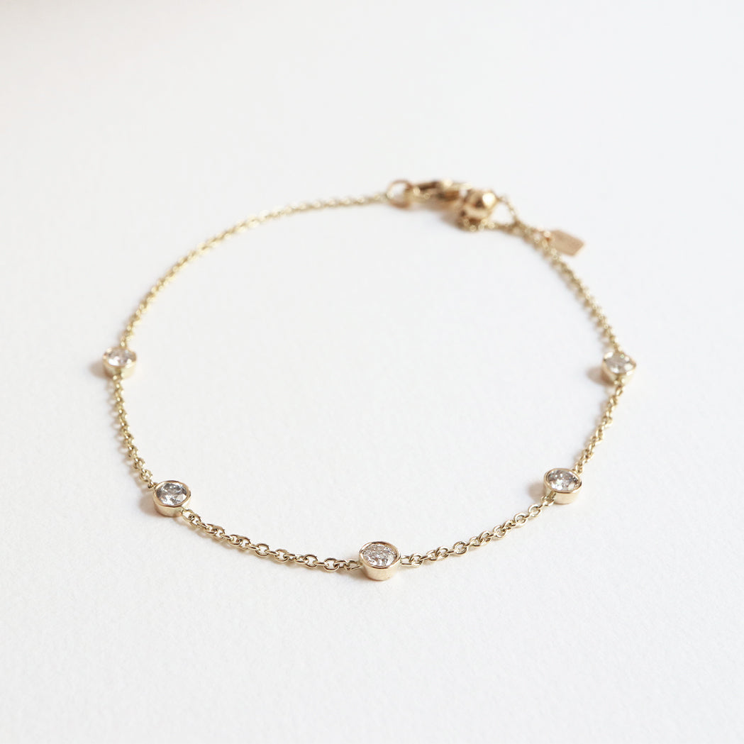 Gold & Diamonds "Five" Bracelet