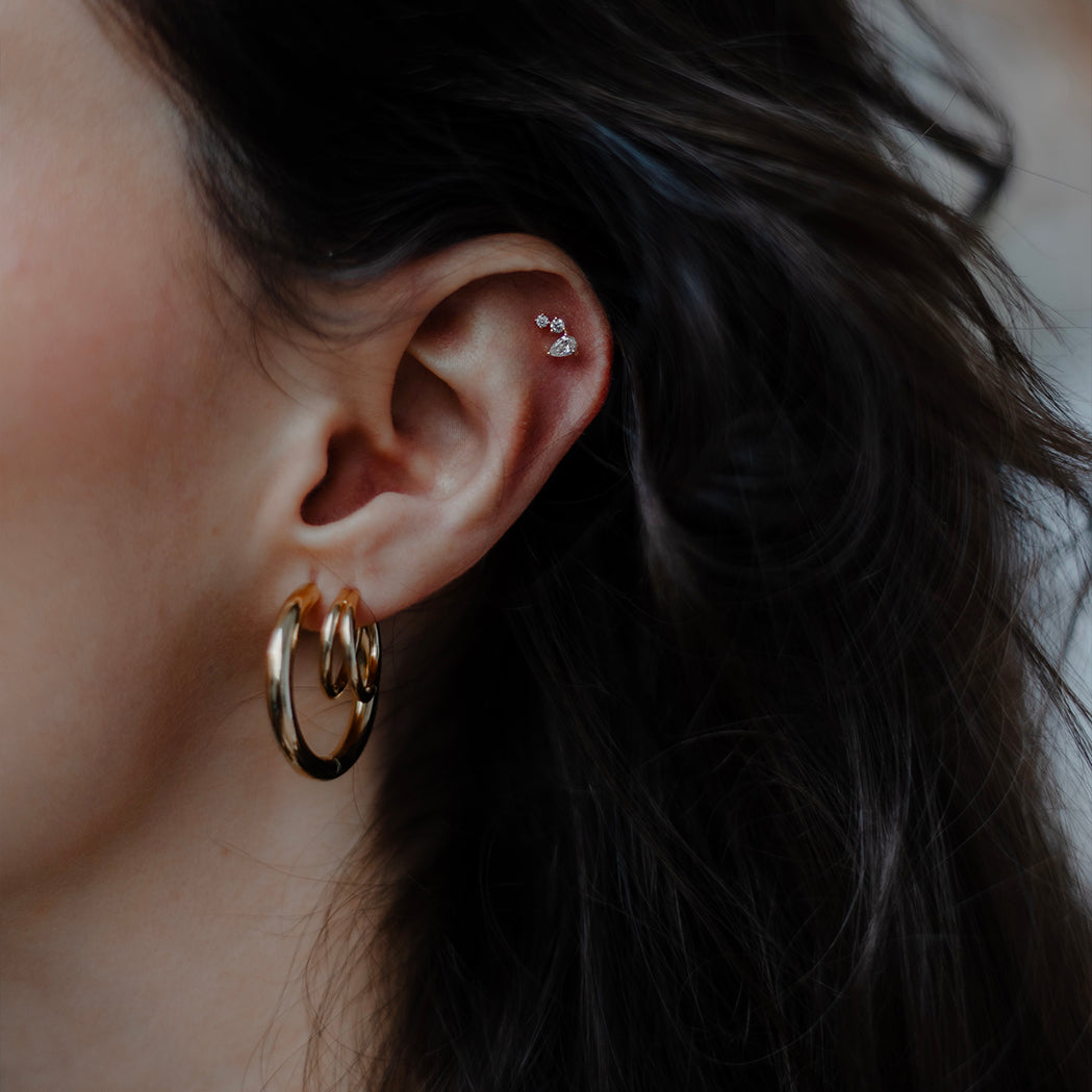 Cosmos Ear Piercing - Gold & Diamonds