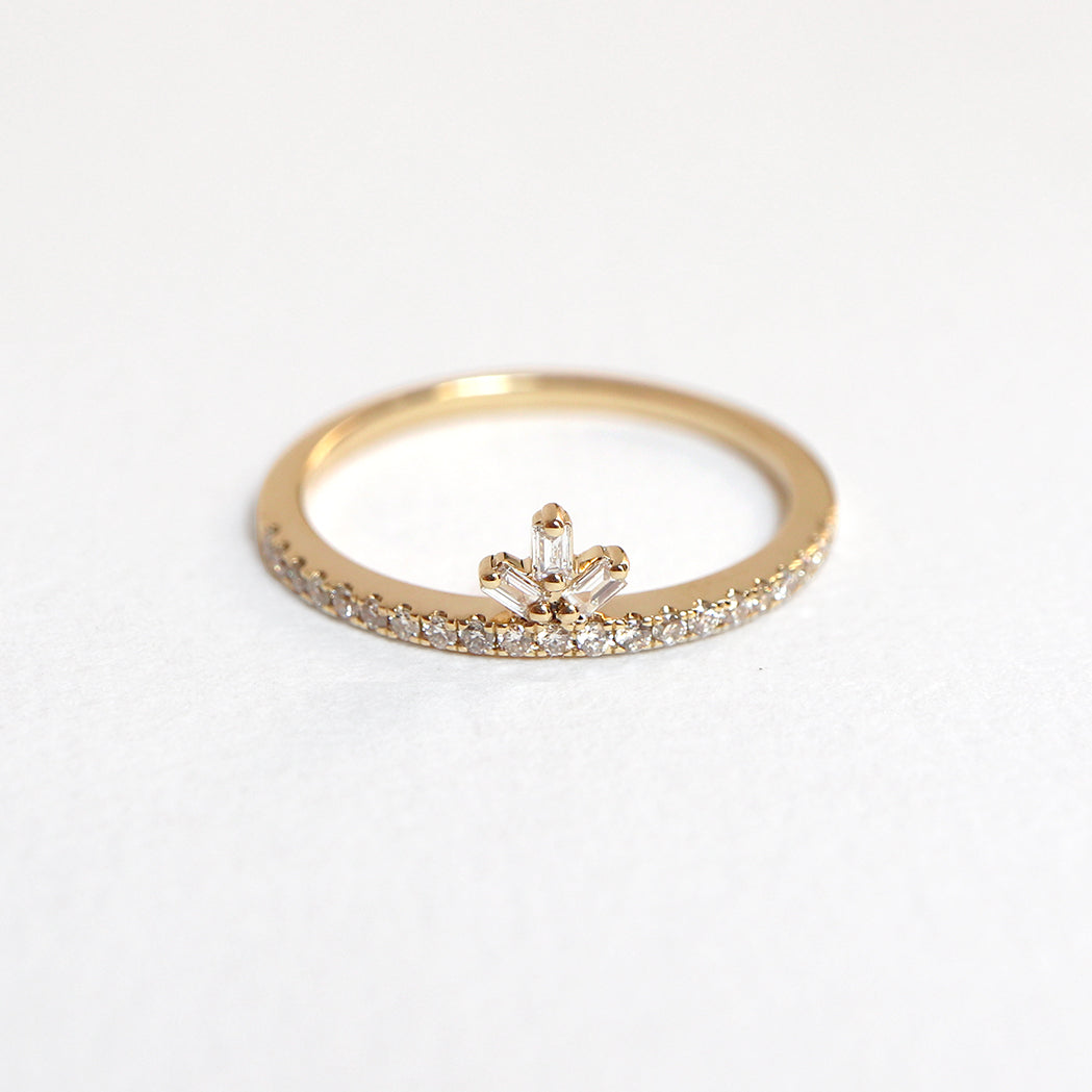 Crystal Ring with Gold & Diamonds