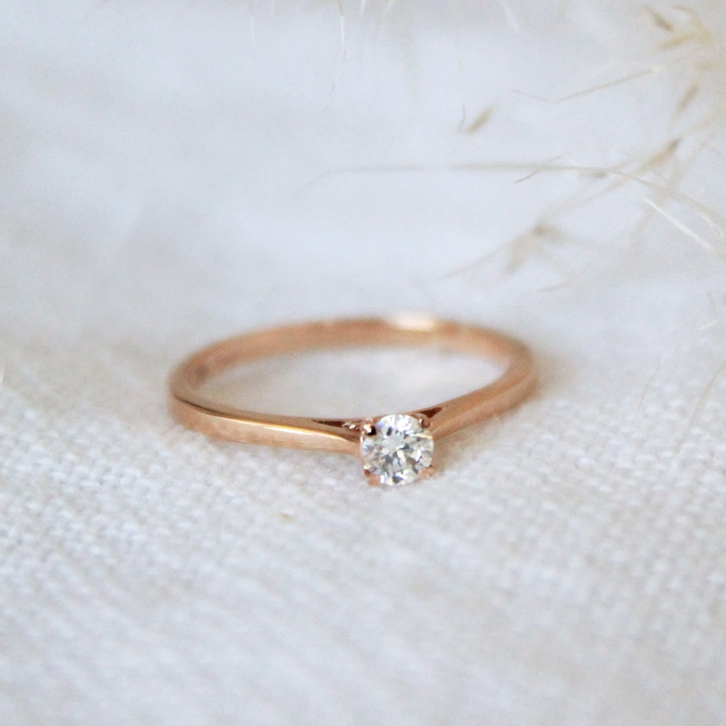 Gold & Diamond Solitaire Ring