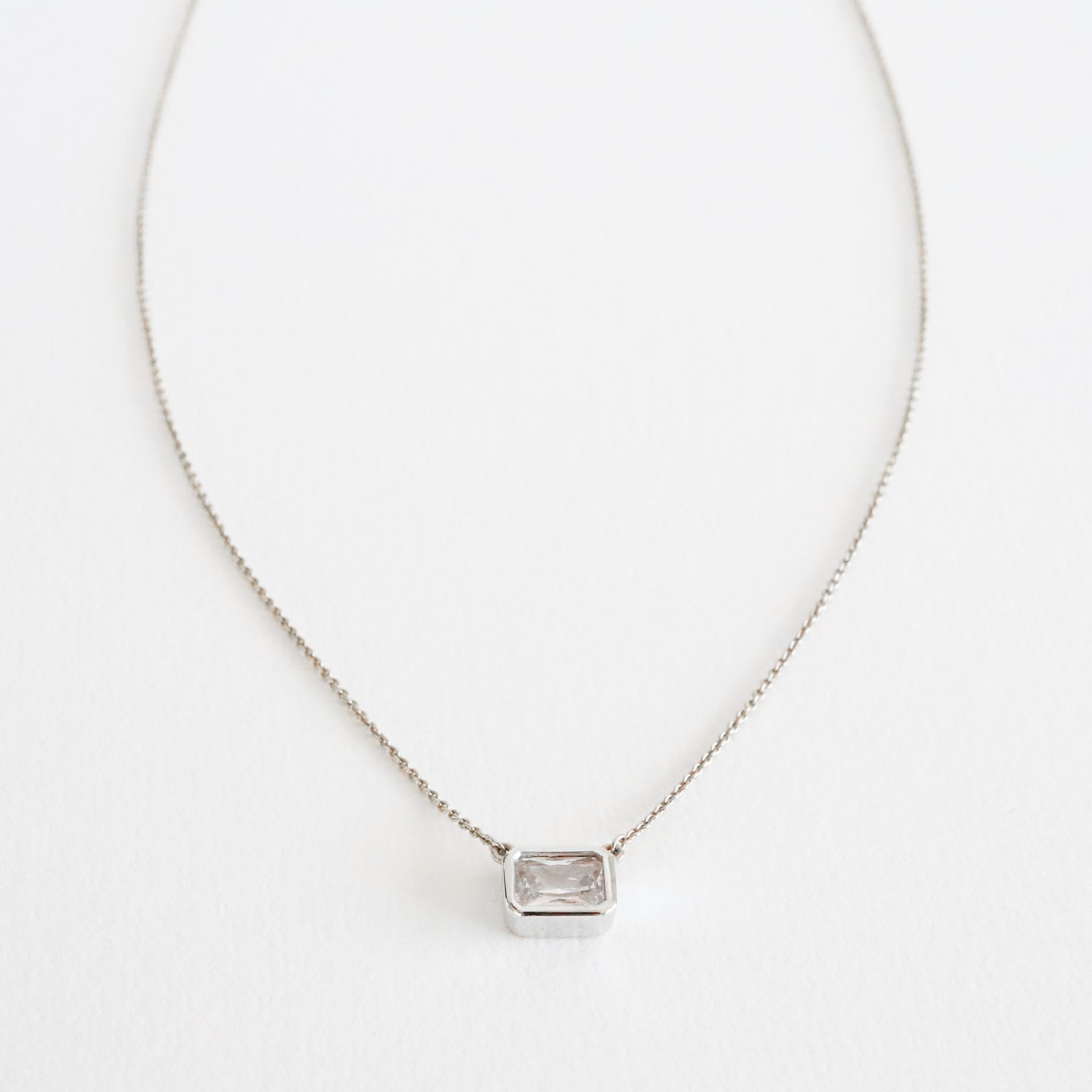 Diamantschliff Halskette Baguetteförmig
