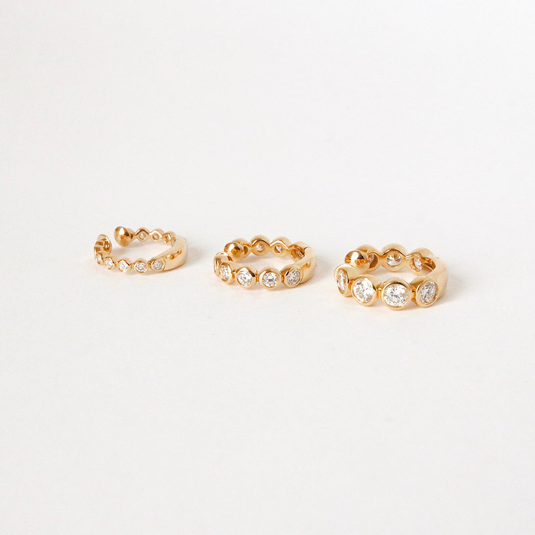 Ear Cuff Stone Gold & Diamonds - Small