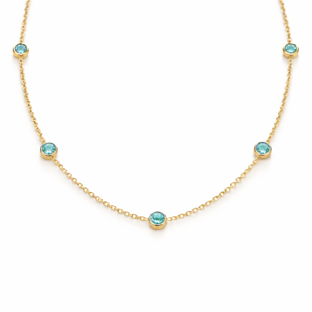 Collier Five Birthstone - Or & Pierre de naissance