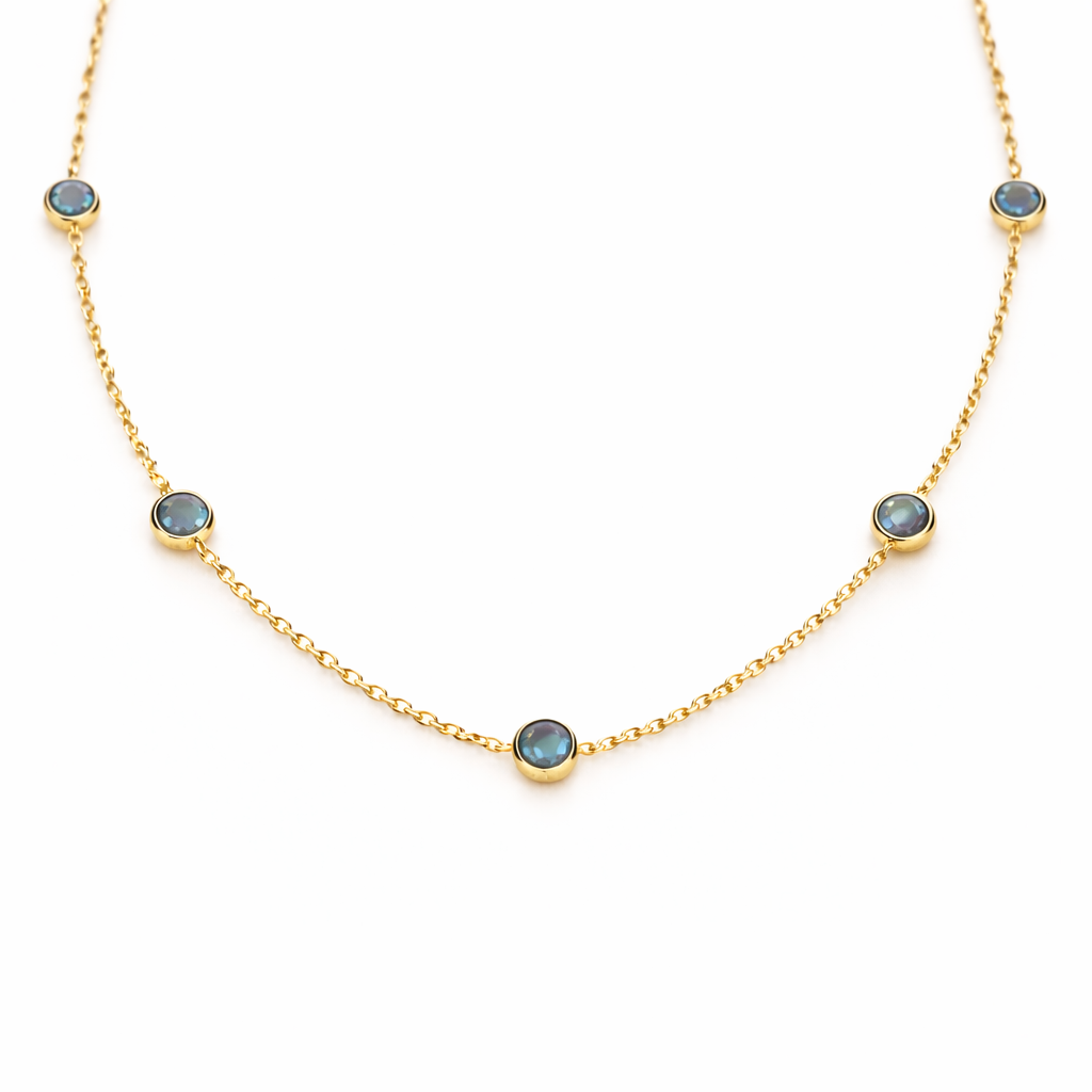 Collier Five Birthstone - Or & Pierre de naissance