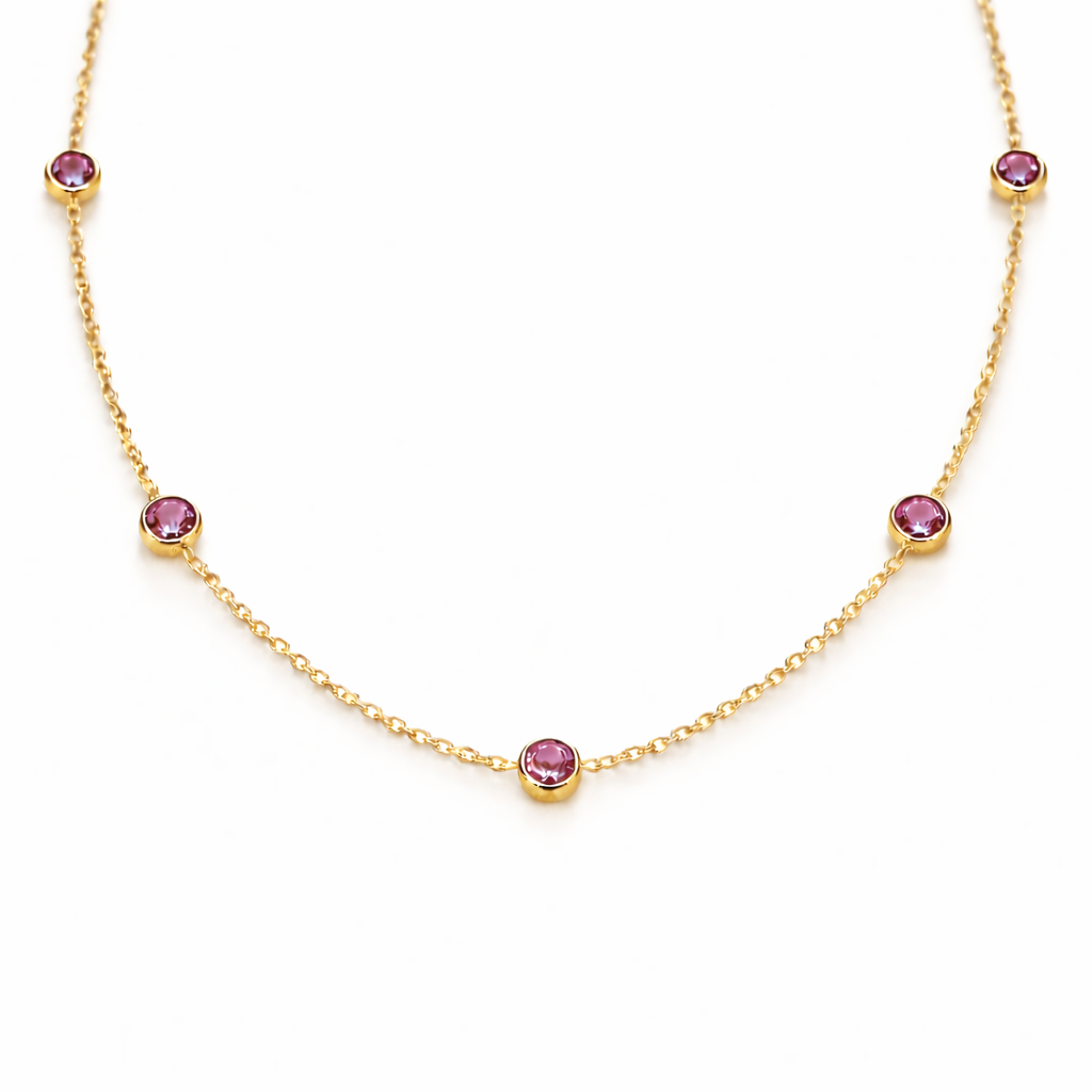 Collier Five Birthstone - Or & Pierre de naissance